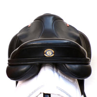 Kent and Masters Pony Club Long Leg saddle, Adjustable Gullet, 16.5", Black (SKU373)