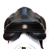 Kent and Masters Pony Club Long Leg saddle, Adjustable Gullet, 16.5", Black (SKU373)