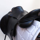Kent and Masters Pony Club Long Leg saddle, Adjustable Gullet, 16.5", Black (SKU373)