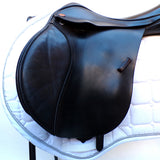 Kent and Masters Pony Club Long Leg saddle, Adjustable Gullet, 16.5", Brown (SKU546)