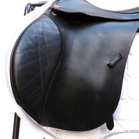Kent and Masters Pony Club Long Leg saddle, Adjustable Gullet, 16.5", Black (SKU373)