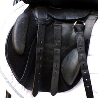 Kent and Masters Pony Club Long Leg saddle, Adjustable Gullet, 16.5", Black (SKU373)