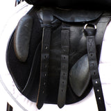 Kent and Masters Pony Club Long Leg saddle, Adjustable Gullet, 16.5", Black (SKU373)