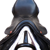 Kent and Masters Pony Club Long Leg saddle, Adjustable Gullet, 16.5", Black (SKU373)