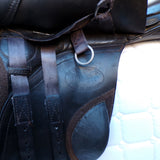 Kent and Masters Pony Club Long Leg saddle, Adjustable Gullet, 16.5", Brown (SKU546)