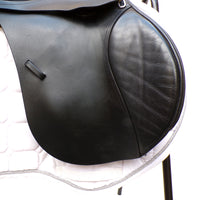 Kent and Masters Pony Club Long Leg saddle, Adjustable Gullet, 16.5", Black (SKU373)