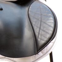 Kent and Masters Pony Club Long Leg saddle, Adjustable Gullet, 16.5", Black (SKU373)