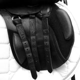 Kent and Masters Pony Club Long Leg saddle, Adjustable Gullet, 16.5", Black (SKU373)
