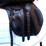 Kent and Masters Pony Club Long Leg saddle, Adjustable Gullet, 16.5", Brown (SKU546)