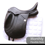 Bates Innova Dressage Saddle (Flocked) - Size 1 (17-17.5") Black (Easy Change System) (SKU417)