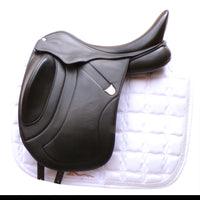 Bates Innova Dressage Saddle (Flocked) - Size 1 (17-17.5") Black (Easy Change System) (SKU417) - BUY IT NOW
