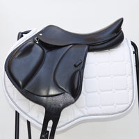 Voltaire Essentials 17.5" Monoflap Jump saddle, Black, Adjustable (SKU336) - BUY IT NOW