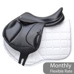 Voltaire Essentials Monoflap Jump saddle, 17" Black, Adjustable (SKU346)