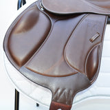 Voltaire Essentials 17.5" Ex-Demo Monoflap Jump saddle, Brown, Adjustable (SKU334) -BUY IT NOW