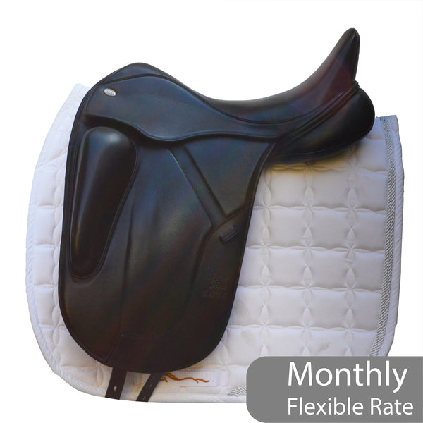 Fairfax Gareth Adjustable Gullet Monoflap Dressage Saddle, 17.5" Black (SKU353)